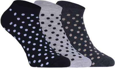 Soxbae Women Polka Print Ankle Length(Pack of 3)