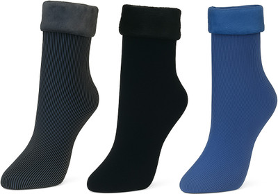 MIKONIKO Women Solid Ankle Length(Pack of 3)