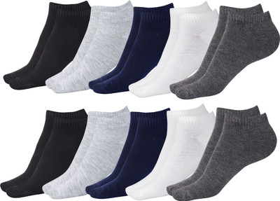 DEE LEAF Men Solid Ankle Length(Pack of 10)