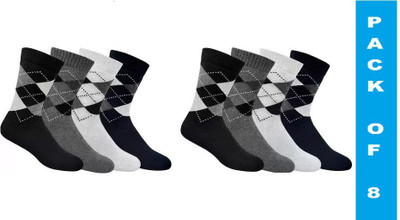 FATON Men Solid Calf Length(Pack of 8)