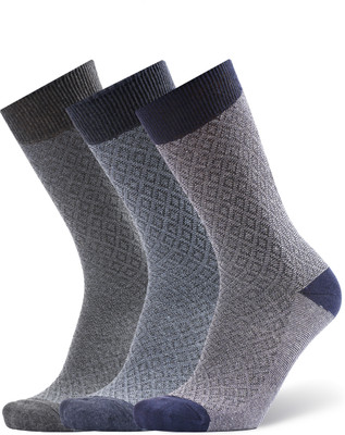 ANCHOR Business/Office/Casual/Formal Cotton Socks For Men Self Design Calf Length(Pack of 3)