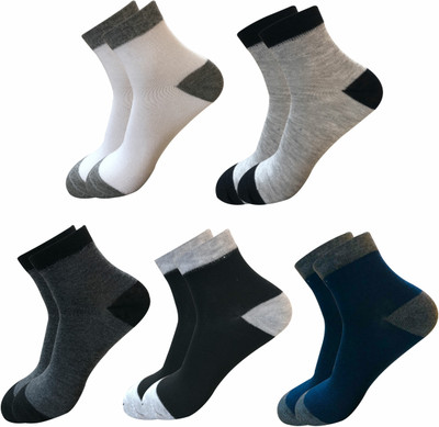 ZOWERO Men & Women Printed, Solid, Self Design Ankle Length(Pack of 5)