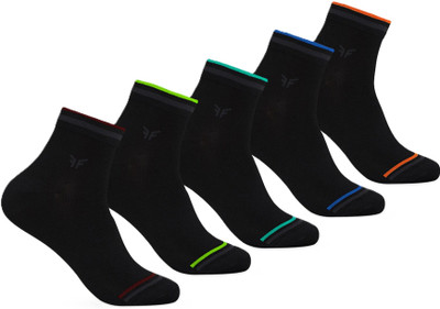 FOOTONS Men Solid Ankle Length(Pack of 5)