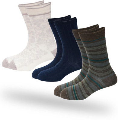 Oxyzone Men & Women Striped Mid-Calf/Crew(Pack of 3)