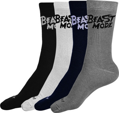 TENDSY Men & Women Printed Mid-Calf/Crew(Pack of 4)