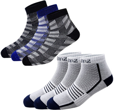 HUSSKINZ Men Self Design Ankle Length(Pack of 6)