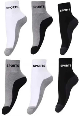 FINZER Unisex Self Design Ankle Length(Pack of 6)