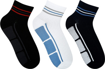 SOCKSXPRESS Full Cushioned Men Solid Ankle Length(Pack of 3)