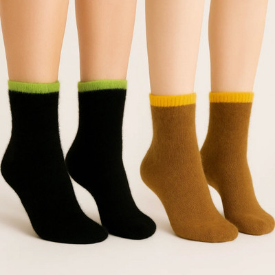 Neska Moda Women Solid Mid-Calf/Crew(Pack of 2)