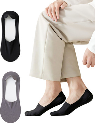 MAOU No Show Invisible Socks for Men & Women | Soft Cotton Low Cut Loafer Wear Men & Women Solid Peds/Footie/No-Show(Pack of 2)