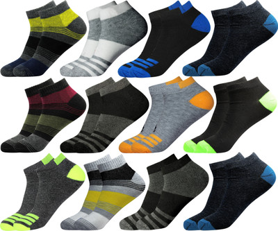 krijo Men Solid, Self Design Ankle Length(Pack of 12)