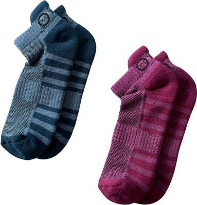 fourO Men & Women Striped Ankle Length(Pack of 2)