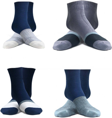 Cozyana Men & Women Solid, Color Block, Self Design Ankle Length(Pack of 2)