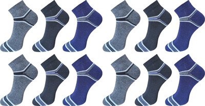 VAPINDIA Men & Women Striped Ankle Length(Pack of 12)