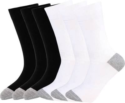Broova Unisex Solid Calf Length, Mid-Calf/Crew(Pack of 6)