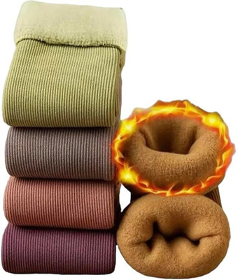 Cozy crazy Unisex Solid Calf Length(Pack of 2)