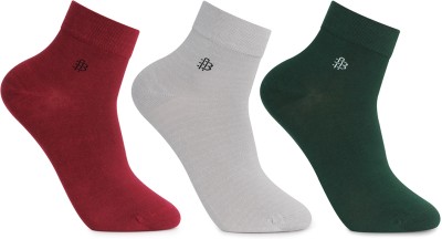 BONJOUR Bamboo Socks Odour-Free & Breathable 5X Softer than Cotton Socks (Pack of 3) Men Solid Ankle Length(Pack of 3)