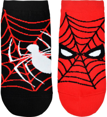 SOCKSXPRESS Disney Spiderman Men Self Design Low Cut(Pack of 2)