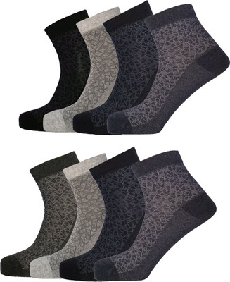 Lux Nitro Men Self Design Ankle Length(Pack of 8)