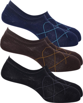 Oxyzone Men & Women Geometric Print Peds/Footie/No-Show(Pack of 3)
