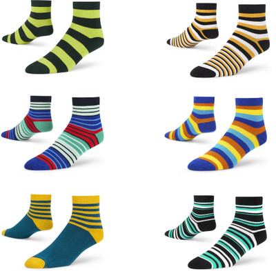 Dynamocks Unisex Printed Ankle Length(Pack of 6)