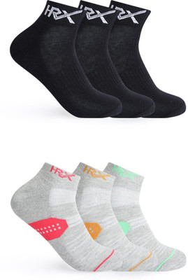 HRX by Hrithik Roshan Men Solid Ankle Length, Low Cut(Pack of 6)