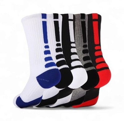 Sockscarving Unisex Color Block Mid-Calf/Crew(Pack of 5)