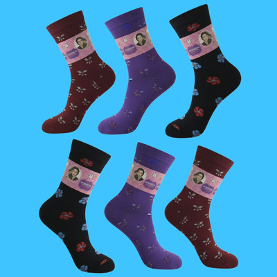 Naosucura Women Self Design Mid-Calf/Crew(Pack of 6)