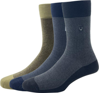 Allen Solly Men Solid Mid-Calf/Crew(Pack of 3)