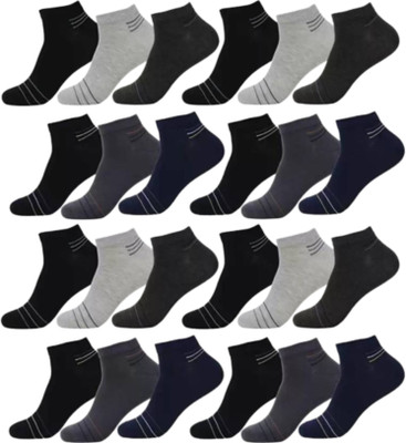 VAPINDIA Men & Women Color Block Ankle Length(Pack of 12)
