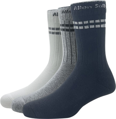Allen Solly Men Solid Mid-Calf/Crew(Pack of 3)