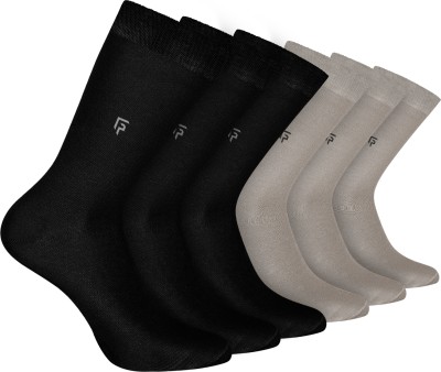 Footprints Organic Cotton Men Solid Mid-Calf/Crew(Pack of 6)