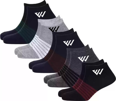 Winget Men & Women Solid, Striped, Self Design Ankle Length(Pack of 5)
