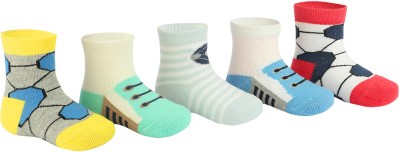 Yes Mumma Baby Boys Printed Mid-Calf/Crew(Pack of 5)