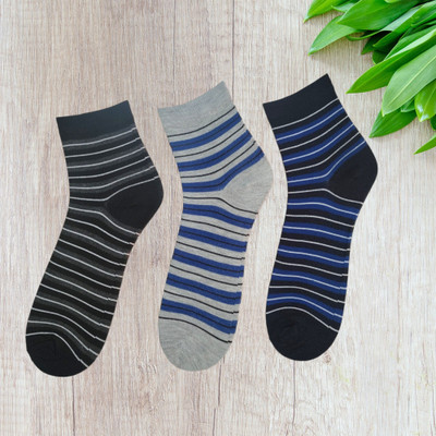 Kalra Hosiery Unisex Striped Ankle Length(Pack of 3)