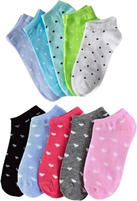 Cozysox Women Polka Print Ankle Length(Pack of 10)