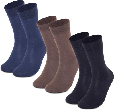 Supersox Men Solid Mid-Calf/Crew(Pack of 3)