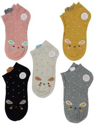 UTBHAVI Men & Women Printed, Self Design Ankle Length, Peds/Footie/No-Show, Low Cut(Pack of 5)