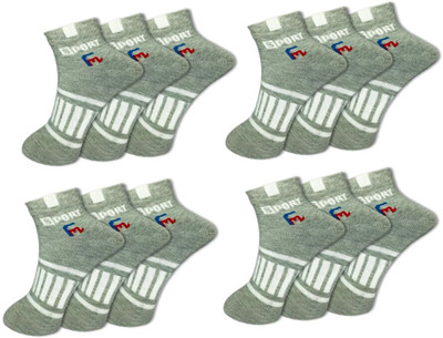 FeetMotion Men Self Design Ankle Length(Pack of 12)