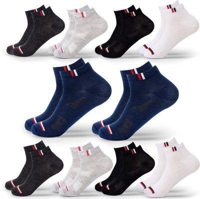 JEMOX Men Solid Low Cut(Pack of 10)