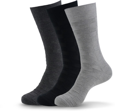 SOCKSXPRESS Cotton Men Solid Calf Length(Pack of 3)