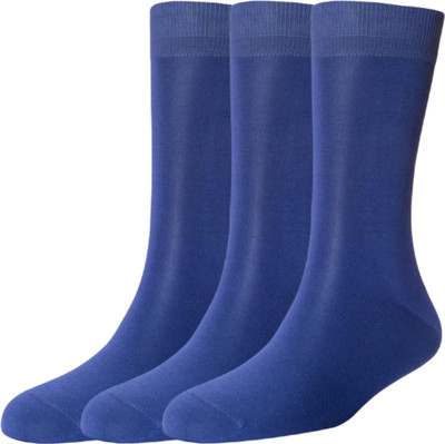 Broova Men Solid Calf Length, Mid-Calf/Crew(Pack of 3)