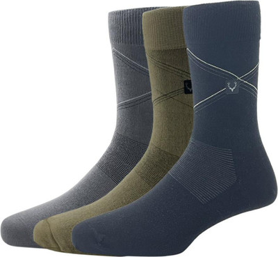 Allen Solly Men Self Design Mid-Calf/Crew(Pack of 3)
