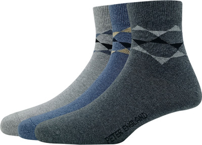 PETER ENGLAND Men Argyle Mid-Calf/Crew(Pack of 3)