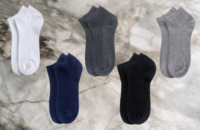 Piea Unisex Solid Ankle Length(Pack of 5)