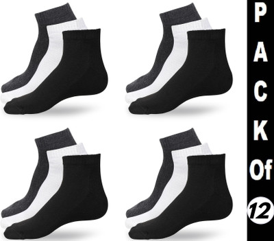 VAPINDIA Men Solid Ankle Length(Pack of 12)