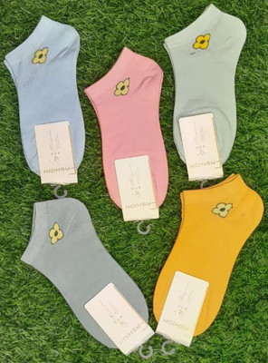 Sting Bee Women Solid Ankle Length(Pack of 5)