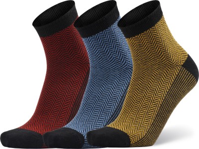 ANCHOR Business/Office/Casual/Formal Cotton Socks For Men Geometric Print Ankle Length(Pack of 3)