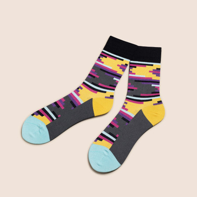 KNITSUNAPPAREL Premium Cotton Men's Printed Mid-Calf/Crew Socks Men Printed Mid-Calf/Crew