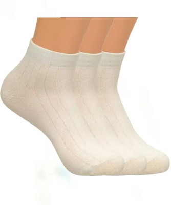 REDCARP Men Solid, Self Design Ankle Length, Peds/Footie/No-Show, Mid-Calf/Crew, Thigh(Pack of 3)